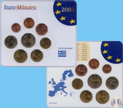 Продать Подарочные монеты Греция Евро монеты Греции 2002 