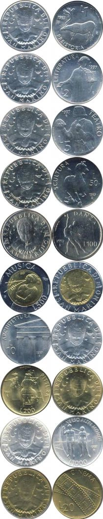 Продать Подарочные монеты Сан-Марино Набор: Искусство и общение 1997 