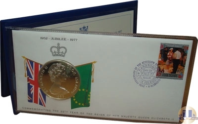 Продать Подарочные монеты Острова Кука 25 лет правления Елизаветы II 1977 Серебро