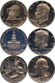 Продать Подарочные монеты США 200-летие независимости 1976 Серебро