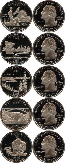 Продать Подарочные монеты США Серебряные четвертаки 2005 года 2005 Серебро