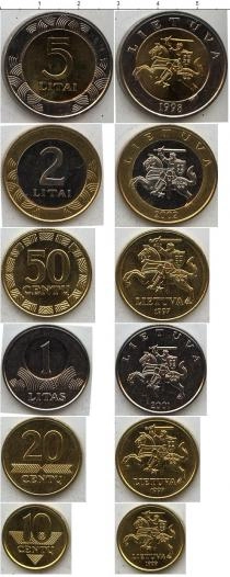 Продать Наборы монет Литва Литва 1997-2001 0 