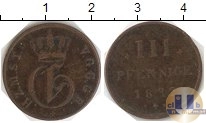 Продать Монеты Нассау 3 пфеннига 1832 Медь