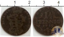 Продать Монеты Германия 1 1/2 пфеннига 1759 Медь