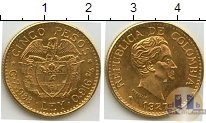 Продать Монеты Колумбия 5 песо 1927 Золото