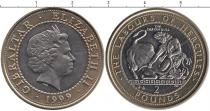 Продать Монеты Гибралтар 2 фунта 1998 Биметалл