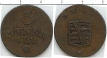 Продать Монеты Саксен-Веймар-Эйзенах 3 пфеннига 1792 Медь