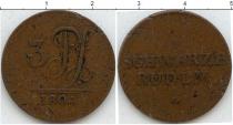 Продать Монеты Шварцбург-Рудольфштадт 3 пфеннига 1804 Медь