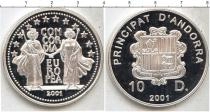 Продать Монеты Андорра 10 динерс 2001 Серебро