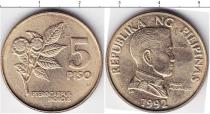 Продать Монеты Филиппины 5 песо 1992 Латунь
