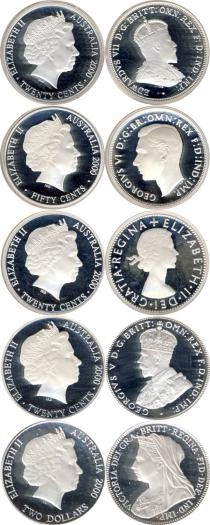 Продать Подарочные монеты Австралия Монеты 20 века, Монархи 2000 Серебро