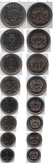 Продать Наборы монет Бразилия Бразилия 1986-1988 0 Медно-никель