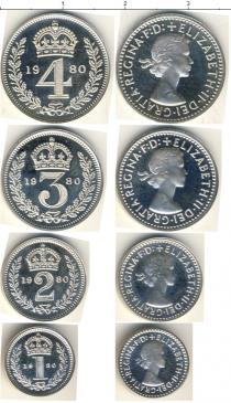 Продать Наборы монет Великобритания Маунди-сет 1980 (Благотворительный набор) 1980 Серебро