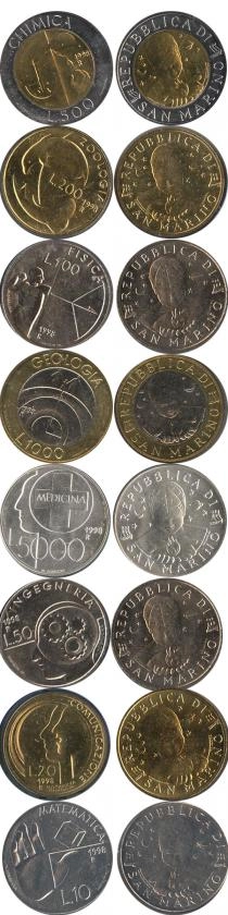 Продать Подарочные монеты Сан-Марино Науки 1998 1998 