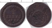 Продать Монеты Рейсс 1/2 крейцера 1777 Медь