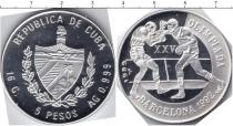 Продать Монеты Куба 5 песо 1992 Серебро
