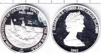 Продать Монеты Теркc и Кайкос 20 крон 1992 Серебро