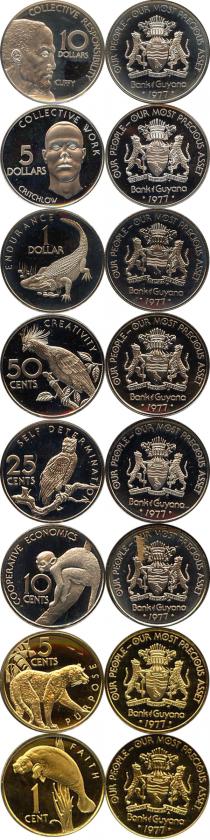 Продать Подарочные монеты Гайана Выпуск 1976 года 1976 