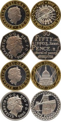 Продать Подарочные монеты Великобритания Пруф-сет Питфорд 2005 