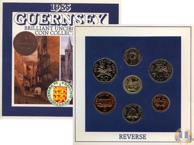 Продать Подарочные монеты Гернси Выпуск 1985 года 1985 