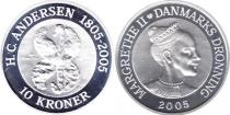 Продать Подарочные монеты Дания Сказка Гадкий утёнок 2005 Серебро
