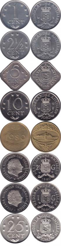 Продать Подарочные монеты Антильские острова Выпуск 1980 года 1980 