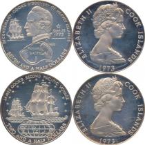 Продать Подарочные монеты Острова Кука Открытия Джеймса Кука 1973 Серебро