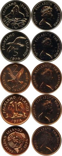 Продать Подарочные монеты Фолклендские острова Выпуск 1974 года 1974 