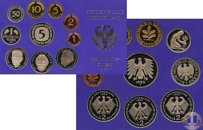 Продать Подарочные монеты ФРГ Монеты 1993 (чеканка Штуттгарта) 1993 