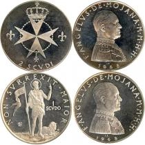 Продать Подарочные монеты Мальтийский орден Набор монет 1968 года 1968 Серебро
