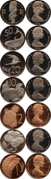 Продать Подарочные монеты Острова Кука Выпуск 1974 года 1974 