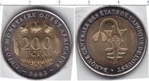 Продать Монеты КФА 200 франков 2003 Биметалл