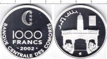 Продать Монеты Коморские острова 1000 франков 2002 Серебро