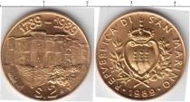 Продать Монеты Сан-Марино 2 скуди 1989 Золото