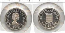 Продать Монеты Остров Джерси 1 фунт 1986 Серебро