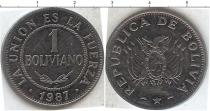 Продать Монеты Боливия 1 боливар 1987 Медно-никель