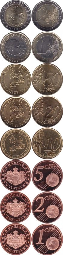 Продать Подарочные монеты Монако Евронабор 2001-2005 0 