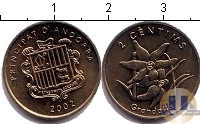 Продать Монеты Андорра 2 сентима 2002 