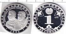 Продать Монеты Таджикистан 1 сомони 2006 Серебро