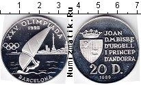 Продать Монеты Андорра 20 динерс 1989 Серебро