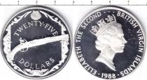 Продать Монеты Виргинские острова 25 долларов 1988 Серебро