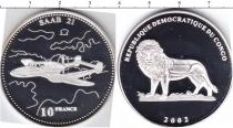 Продать Монеты Конго 10 франков 2002 Серебро