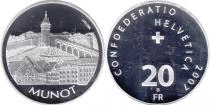 Продать Подарочные монеты Швейцария Крепость Мунот 2007 Серебро