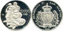 Продать Подарочные монеты Сан-Марино Искусство Микеланджело 2000 Серебро