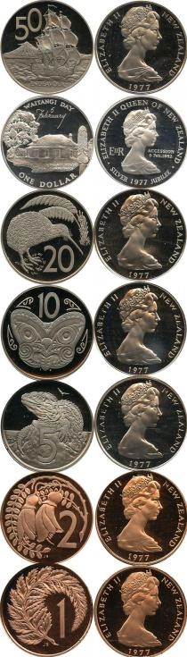 Продать Подарочные монеты Новая Зеландия Выпуск монет 1977 года, Серебрянный юбилей 1977 