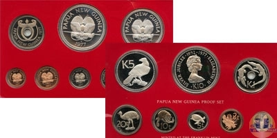 Продать Подарочные монеты Папуа-Новая Гвинея Выпуск монет 1977 года, Серебрянный юбилей 1977 