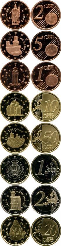 Продать Подарочные монеты Сан-Марино Евронабор 2009 года выпуска 2009 