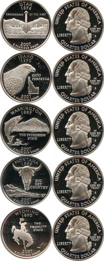 Продать Подарочные монеты США Выпуск 2007 пруф-сет- квотеры 2007 Серебро
