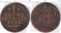 Продать Монеты Шлезвиг-Гольштейн 1 пфенниг 1798 Медь