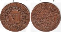 Продать Монеты Германия 6 пфеннигов 1706 Медь